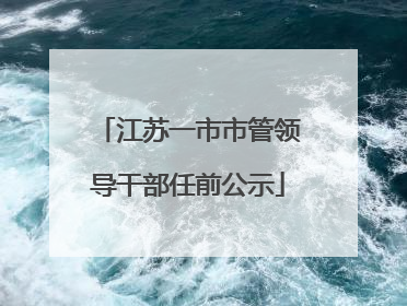 江苏一市市管领导干部任前公示