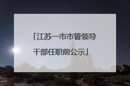 江苏一市市管领导干部任职前公示