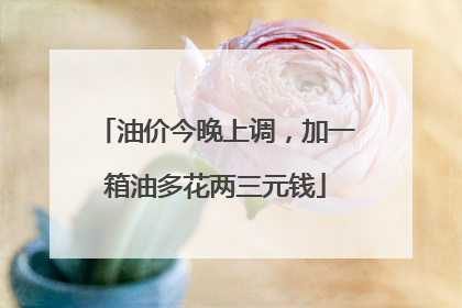 油价今晚上调，加一箱油多花两三元钱
