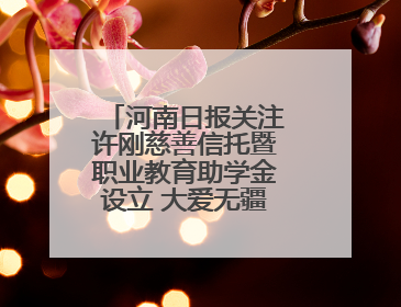 河南日报关注许刚慈善信托暨职业教育助学金设立 大爱无疆 泽被学子