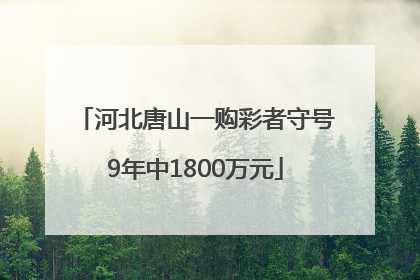 河北唐山一购彩者守号9年中1800万元