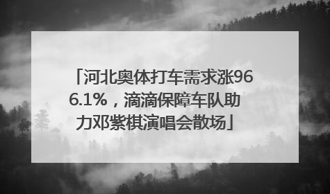 河北奥体打车需求涨966.1%，滴滴保障车队助力邓紫棋演唱会散场