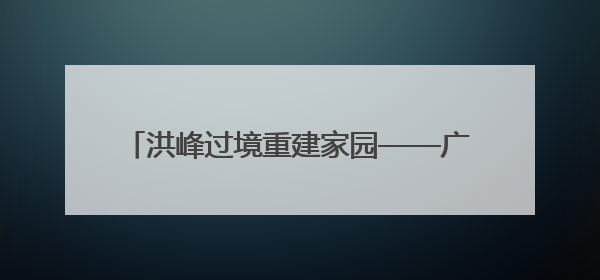 洪峰过境重建家园——广西柳州一线防汛抗灾直击