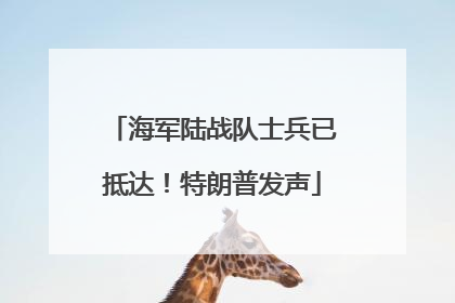 海军陆战队士兵已抵达！特朗普发声