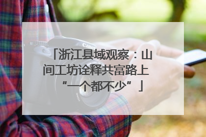 浙江县域观察：山间工坊诠释共富路上“一个都不少”