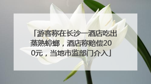 游客称在长沙一酒店吃出蒸熟蟑螂，酒店称赔偿200元，当地市监部门介入