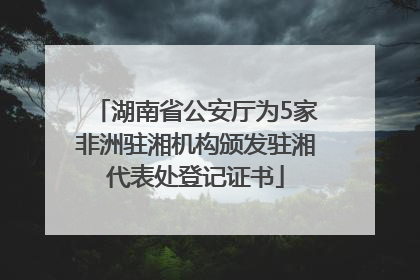 湖南省公安厅为5家非洲驻湘机构颁发驻湘代表处登记证书