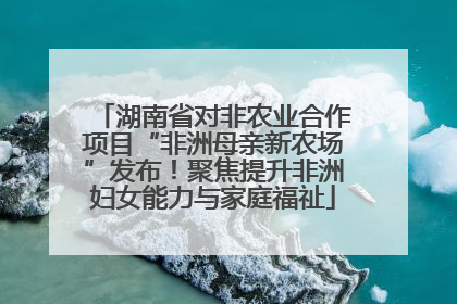 湖南省对非农业合作项目“非洲母亲新农场”发布！聚焦提升非洲妇女能力与家庭福祉