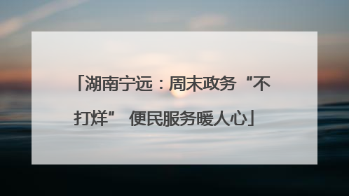 湖南宁远：周末政务“不打烊” 便民服务暖人心