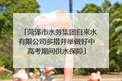 菏泽市水务集团自来水有限公司多措并举做好中高考期间供水保障