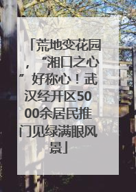 荒地变花园，“湘口之心”好称心！武汉经开区5000余居民推门见绿满眼风景