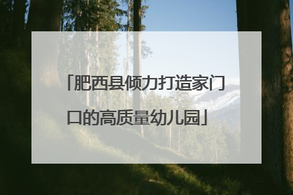 肥西县倾力打造家门口的高质量幼儿园
