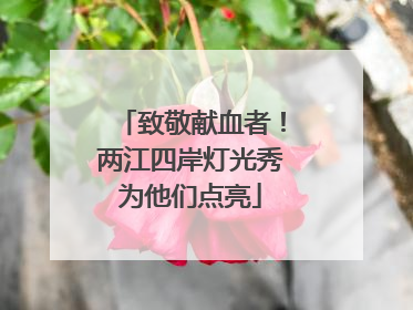 致敬献血者！两江四岸灯光秀为他们点亮