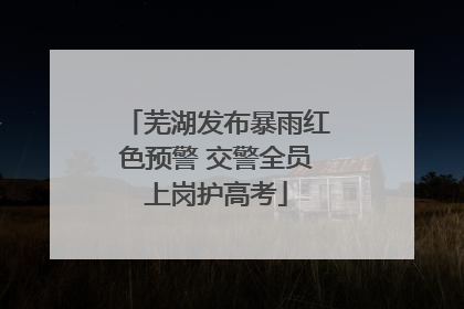 芜湖发布暴雨红色预警 交警全员上岗护高考