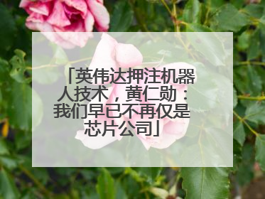 英伟达押注机器人技术，黄仁勋：我们早已不再仅是芯片公司