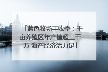 蓝色牧场丰收季：千亩养殖区年产值超三千万 海产经济活力足