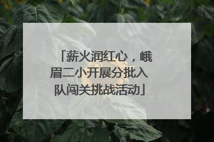 薪火润红心，峨眉二小开展分批入队闯关挑战活动