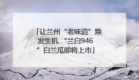 让兰州“老味道”焕发生机 “兰白946”白兰瓜即将上市