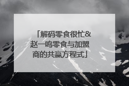 解码零食很忙&赵一鸣零食与加盟商的共赢方程式
