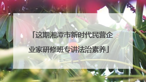 这期湘潭市新时代民营企业家研修班专讲法治素养