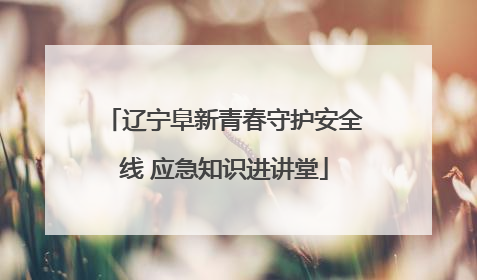 辽宁阜新青春守护安全线 应急知识进讲堂