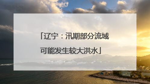 辽宁：汛期部分流域可能发生较大洪水