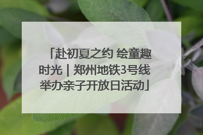 赴初夏之约 绘童趣时光｜郑州地铁3号线举办亲子开放日活动