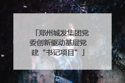 郑州城发集团党委创新驱动基层党建“书记项目”