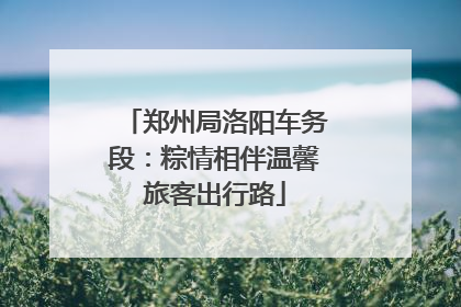 郑州局洛阳车务段：粽情相伴温馨旅客出行路