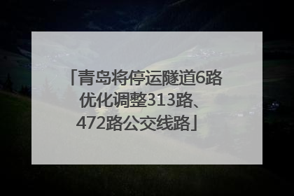 青岛将停运隧道6路 优化调整313路、472路公交线路
