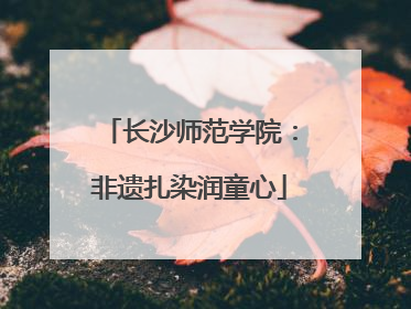 长沙师范学院：非遗扎染润童心