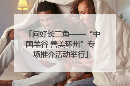 问好长三角——“中国羊谷 善美环州”专场推介活动举行