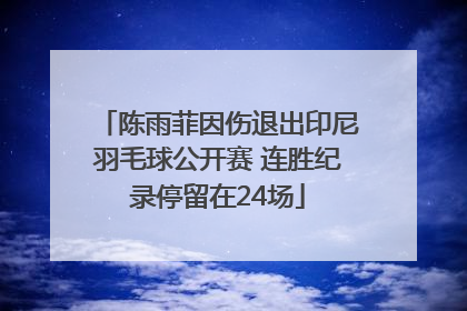 陈雨菲因伤退出印尼羽毛球公开赛 连胜纪录停留在24场