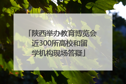 陕西举办教育博览会 近300所高校和留学机构现场答疑