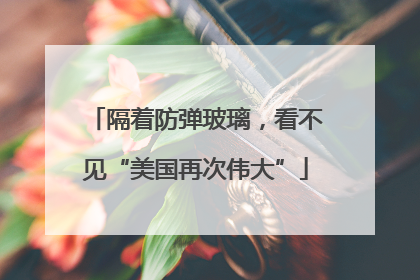 隔着防弹玻璃，看不见“美国再次伟大”