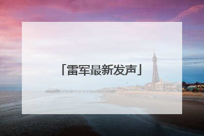 雷军最新发声