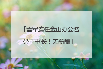 雷军连任金山办公名誉董事长！无薪酬