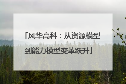 风华高科：从资源模型到能力模型变革跃升
