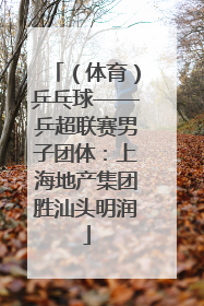 （体育）乒乓球——乒超联赛男子团体：上海地产集团胜汕头明润