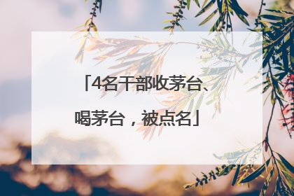 4名干部收茅台、喝茅台，被点名