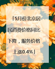 5月份北京居民消费价格同比下降，服务价格上涨0.4%