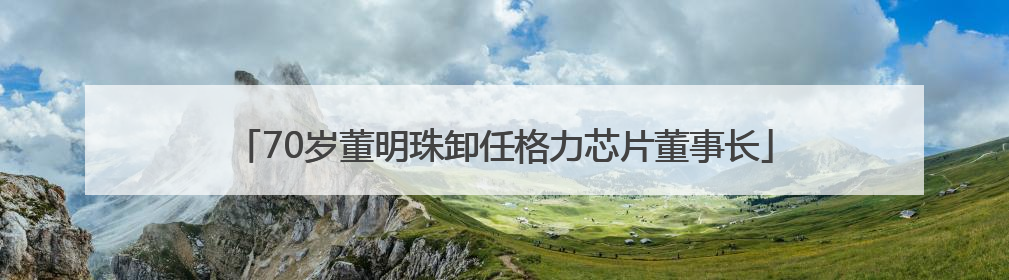 70岁董明珠卸任格力芯片董事长